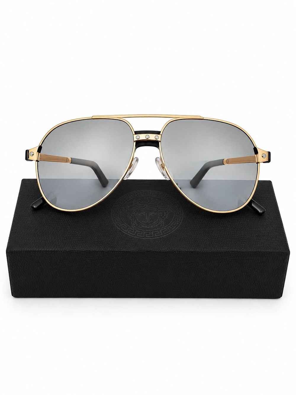 Vintage Frames Gold Frame Aviator Sunglasses with Gray Lenses